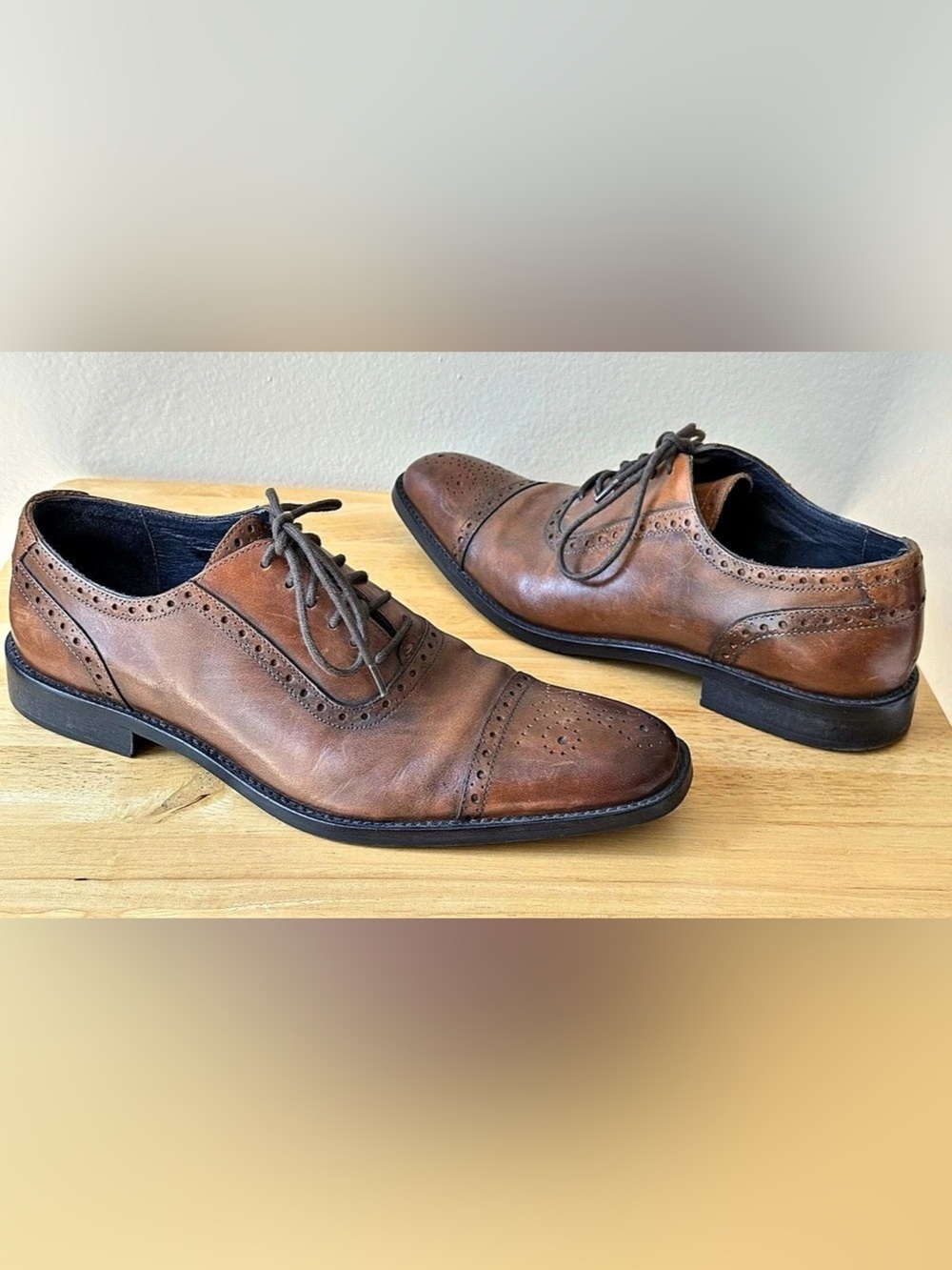 Gordon Rush Ethan 100817 Brown Leather Oxford Dress Shoes Men’s 10